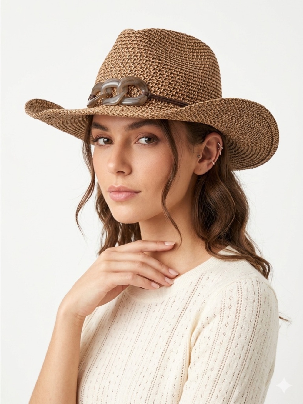 Wallaroo Hat Company Sierra Sun Hat UPF 50+ Paper Braid Brown OS